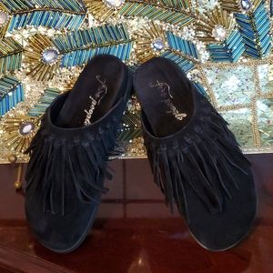 Free People Odessa Fringed Mules